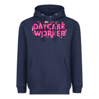 Navy Breast Cancer Daycare Worker Heavyweight Hoodie - texasbilliewilder