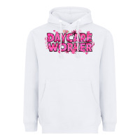 White Breast Cancer Daycare Worker Heavyweight Hoodie - texasbilliewilder