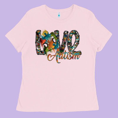 Love Autism Ladies Tee Designed By Sublimationcraftshop