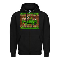 Black st Patricks farm animals truck Zipper Hoodie - Jasminsmagicworld