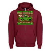 Burgundy st Patricks farm animals truck Zipper Hoodie - Jasminsmagicworld