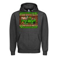 Charcoal Heather st Patricks farm animals truck Zipper Hoodie - Jasminsmagicworld