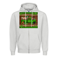 Dove Grey st Patricks farm animals truck Zipper Hoodie - Jasminsmagicworld