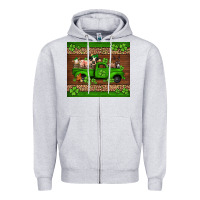 Heather Grey st Patricks farm animals truck Zipper Hoodie - Jasminsmagicworld