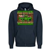 Navy st Patricks farm animals truck Zipper Hoodie - Jasminsmagicworld