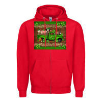 Red st Patricks farm animals truck Zipper Hoodie - Jasminsmagicworld