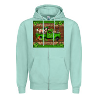 Seafoam st Patricks farm animals truck Zipper Hoodie - Jasminsmagicworld