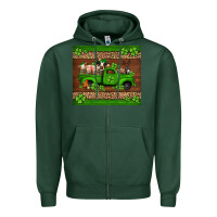 Sports Green st Patricks farm animals truck Zipper Hoodie - Jasminsmagicworld