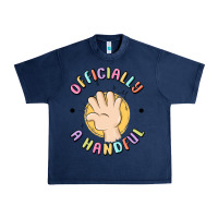 Navy officially a handful Urban Heavy Tee - MaliasSmallBusiness