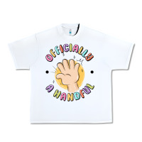 White officially a handful Urban Heavy Tee - MaliasSmallBusiness
