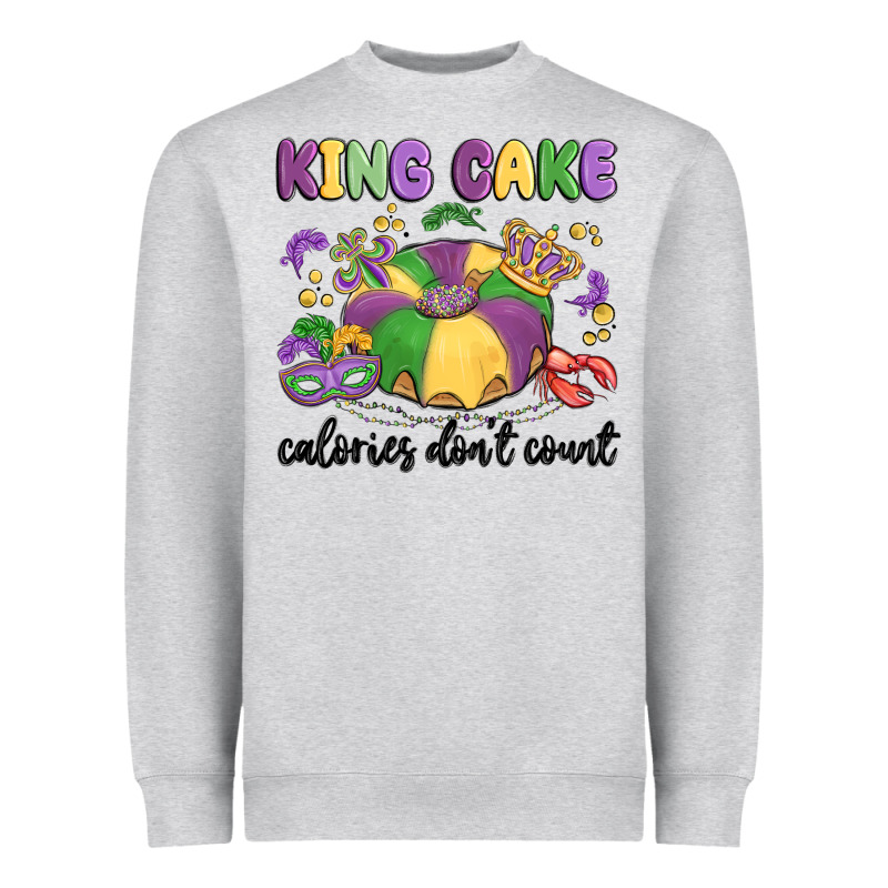 King Cake Calories Don't Count Heavyweight Sweatshirt by MaliasSmallBusiness | Teevron