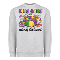 Heather Grey king cake calories don't count Heavyweight Sweatshirt - MaliasSmallBusiness