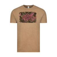 Vintage Coffee Camouflage Pink Leopard Background Vintage Tee - Jasminsmagicworld