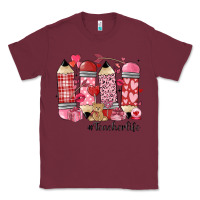 Burgundy valentines day teacher life Classic Tee - MaliasSmallBusiness