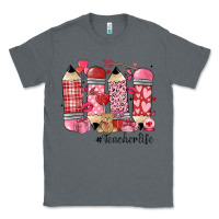 Charcoal Heather valentines day teacher life Classic Tee - MaliasSmallBusiness