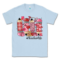 Dusty Blue valentines day teacher life Classic Tee - MaliasSmallBusiness