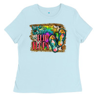 Baby Blue life is better in flip flops Ladies Tee - JahusDesignShop