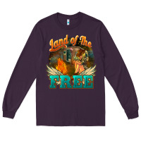 Plum land of the free Long Sleeve Tee - NancyCooperArtShop