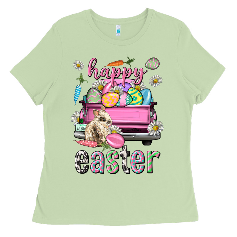 Bunny Happy Easter Truck Easter Day Ladies Tee by Neo Western | Teevron