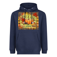 Navy Just a girl who loves Fall Heavyweight Hoodie - NancyCooperArtShop