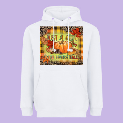 Just A Girl Who Loves Fall Heavyweight Hoodie Designed By Nancycooperartshop