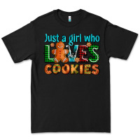 Black just a girl who loves cookies Premium Tee - AdoDesignShop