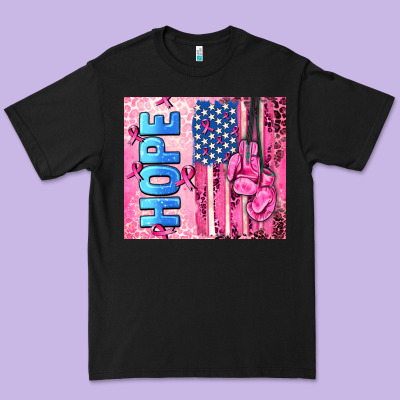 Hope  Breast Cancer And American Flag Premium Tee Designed By Adodesignshop