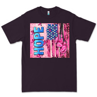 Plum hope  breast cancer and american flag Premium Tee - AdoDesignShop