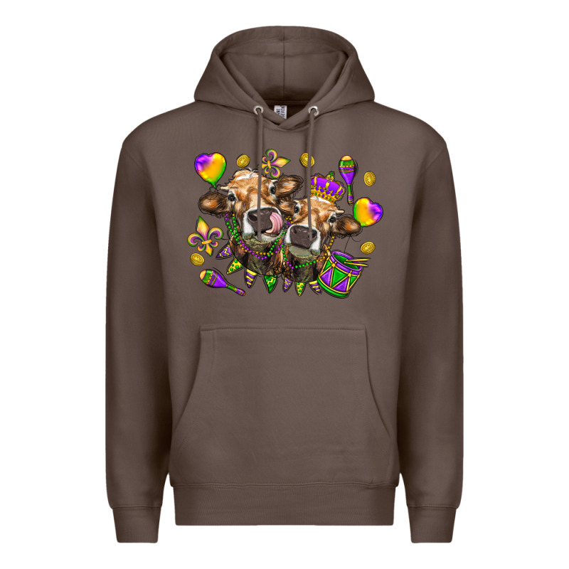 Mardi Gras Heifers Premium Hoodie by HowdyJamesFarm | Teevron