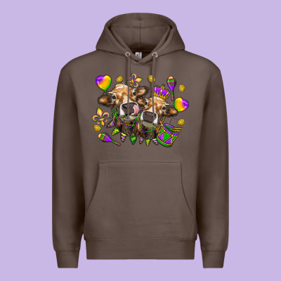 Mardi Gras Heifers Premium Hoodie Designed By Howdyjamesfarm