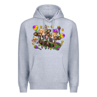 Heather Grey Mardi Gras Heifers Premium Hoodie - HowdyJamesFarm