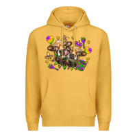 Mustard Mardi Gras Heifers Premium Hoodie - HowdyJamesFarm