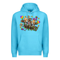 Ocean Blue Mardi Gras Heifers Premium Hoodie - HowdyJamesFarm