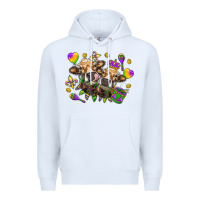 White Mardi Gras Heifers Premium Hoodie - HowdyJamesFarm