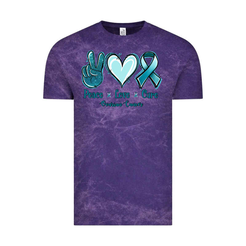 Peace Love Cure Ovarian Cancer Vintage Tee by Jasminsmagicworld | Teevron