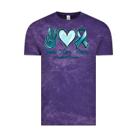 Cloud Purple Peace Love Cure Ovarian Cancer Vintage Tee - Jasminsmagicworld