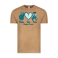 Vintage Camel Peace Love Cure Ovarian Cancer Vintage Tee - Jasminsmagicworld