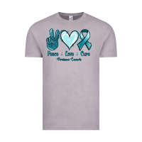 Vintage Zinc Peace Love Cure Ovarian Cancer Vintage Tee - Jasminsmagicworld