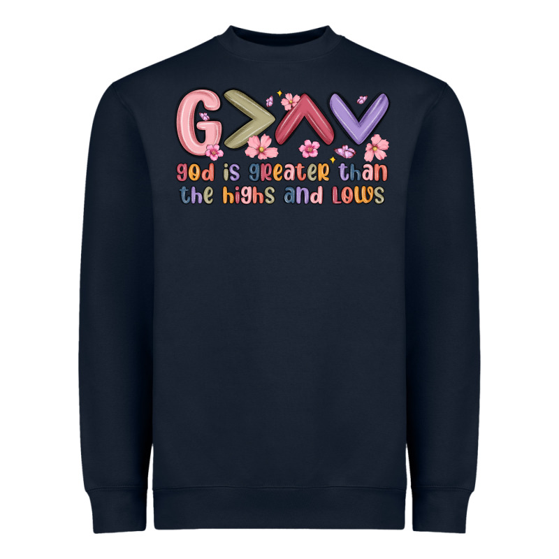 God Is Greater Than The Highs And Lows Heavyweight Sweatshirt by MaliasSmallBusiness | Teevron