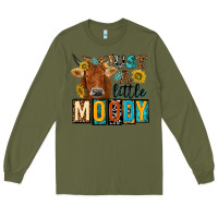 Army Green just a little moody with cow Long Sleeve Tee - NancyCooperArtShop