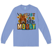 Colony Blue just a little moody with cow Long Sleeve Tee - NancyCooperArtShop