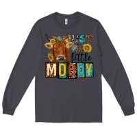 Smoke just a little moody with cow Long Sleeve Tee - NancyCooperArtShop