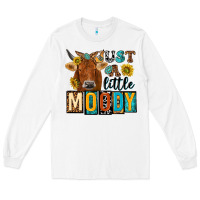 White just a little moody with cow Long Sleeve Tee - NancyCooperArtShop