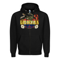 Black louisiana state Zipper Hoodie - BarkalooDesign