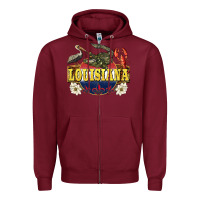 Burgundy louisiana state Zipper Hoodie - BarkalooDesign