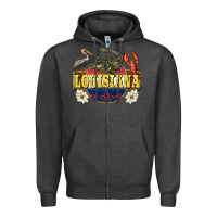 Charcoal Heather louisiana state Zipper Hoodie - BarkalooDesign