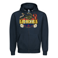Navy louisiana state Zipper Hoodie - BarkalooDesign