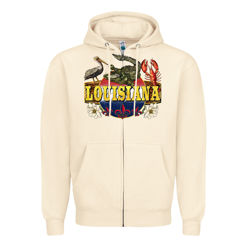 Louisiana State Zipper Hoodie by BarkalooDesign | Teevron