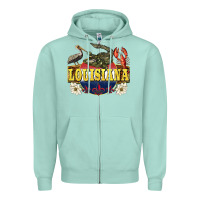Seafoam louisiana state Zipper Hoodie - BarkalooDesign