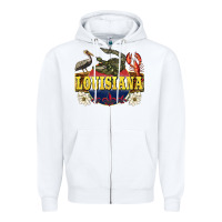 White louisiana state Zipper Hoodie - BarkalooDesign